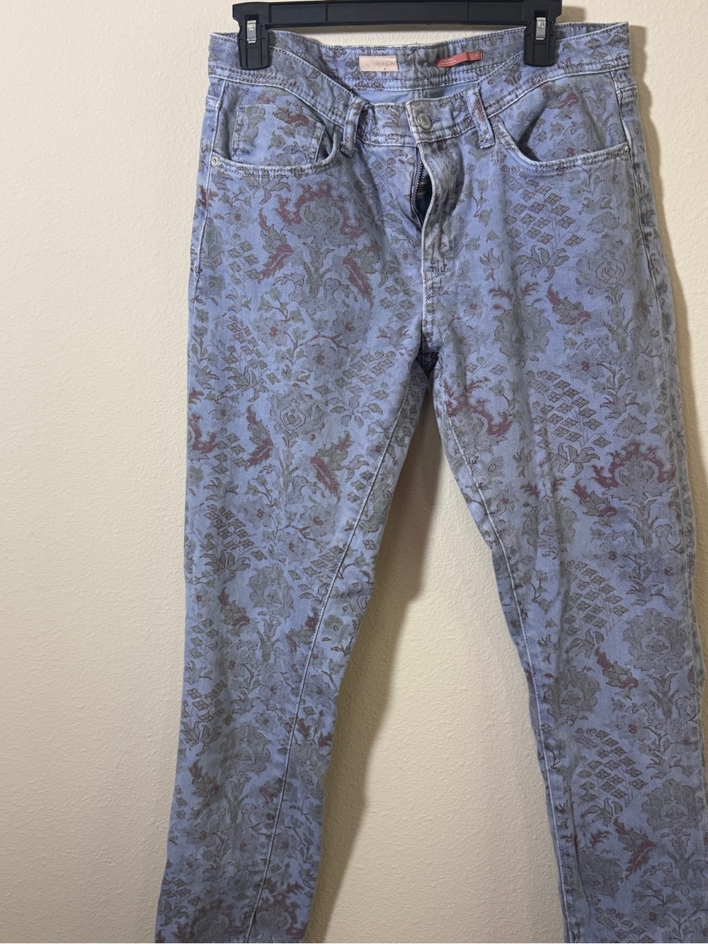 Pilcro Light Blue Floral Print Skinny Jeans
